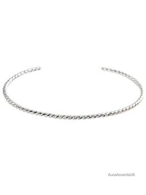Sterling Silver Twisted Rope Cuff Bracelet, Handmade Size Small